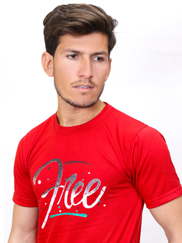 M Men's T-Shirt Free Red