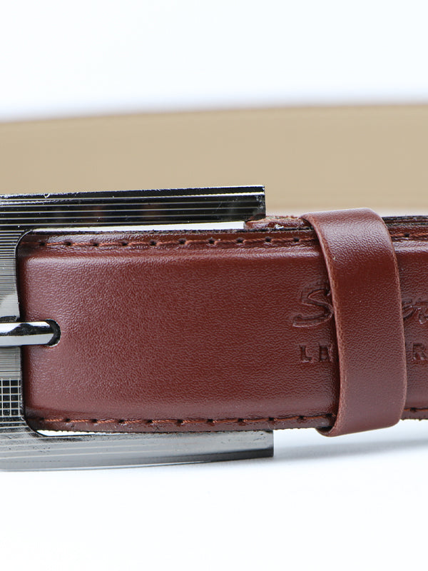 Flex Faux Leather Belt for Men Plain Hickory Brown
