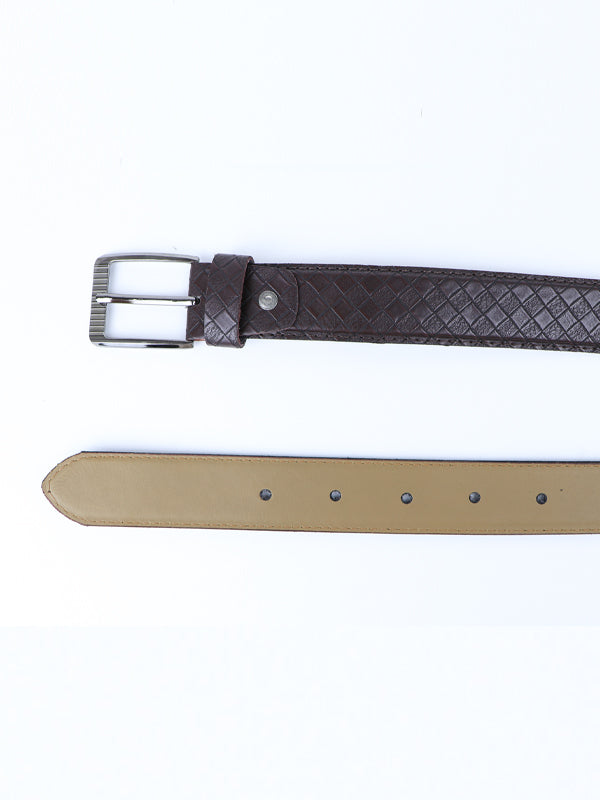 Flex Faux Snake Skin Leather Belt for Men Dark Brown