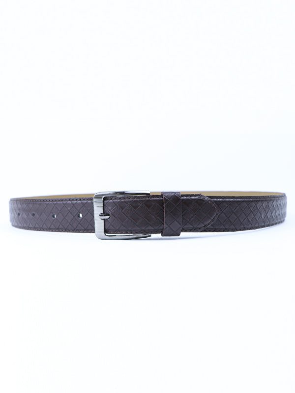 Flex Faux Snake Skin Leather Belt for Men Dark Brown