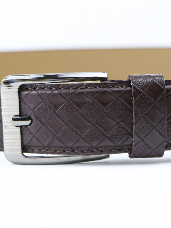 Flex Faux Snake Skin Leather Belt for Men Dark Brown