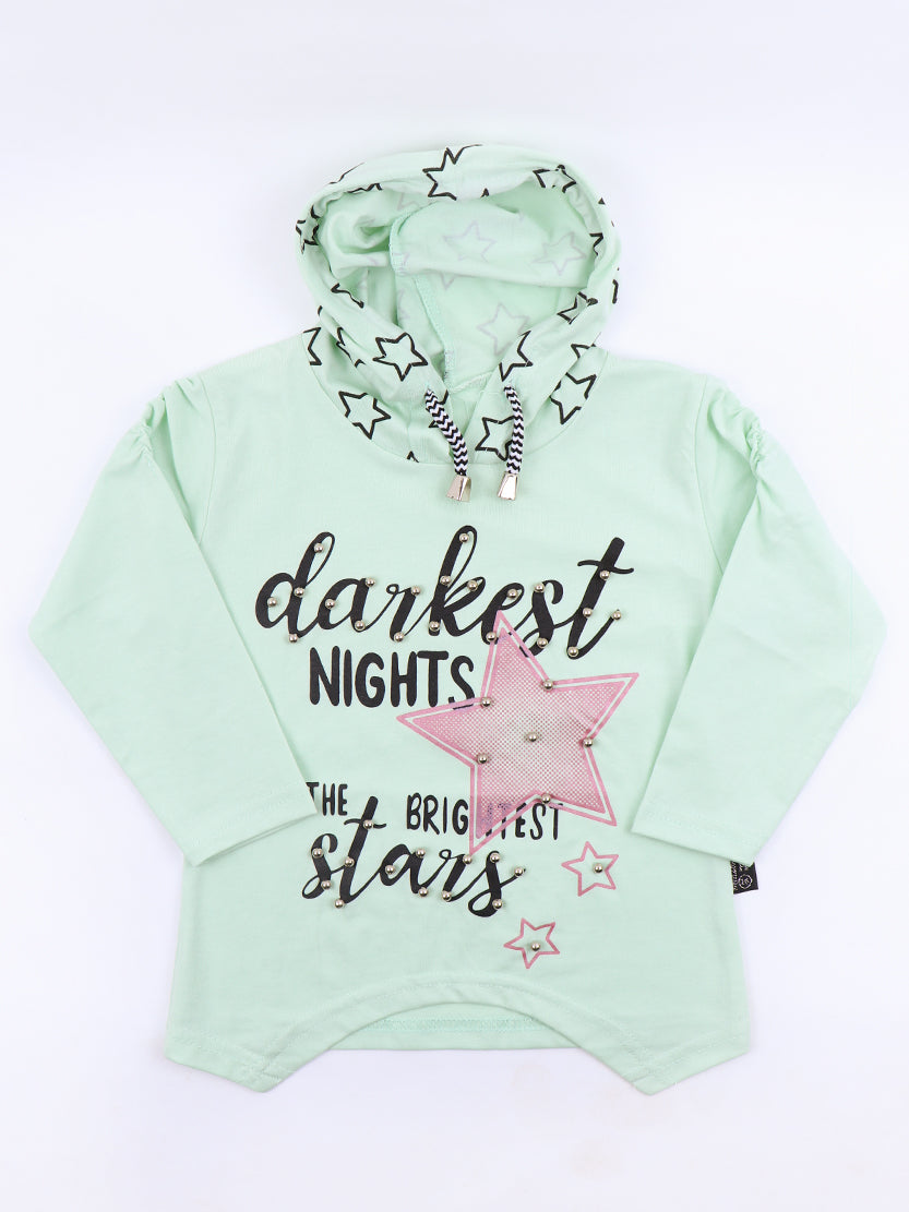 ATT 2.5 Yrs - 7 Yrs T-Shirt for Girls Printed Darkest