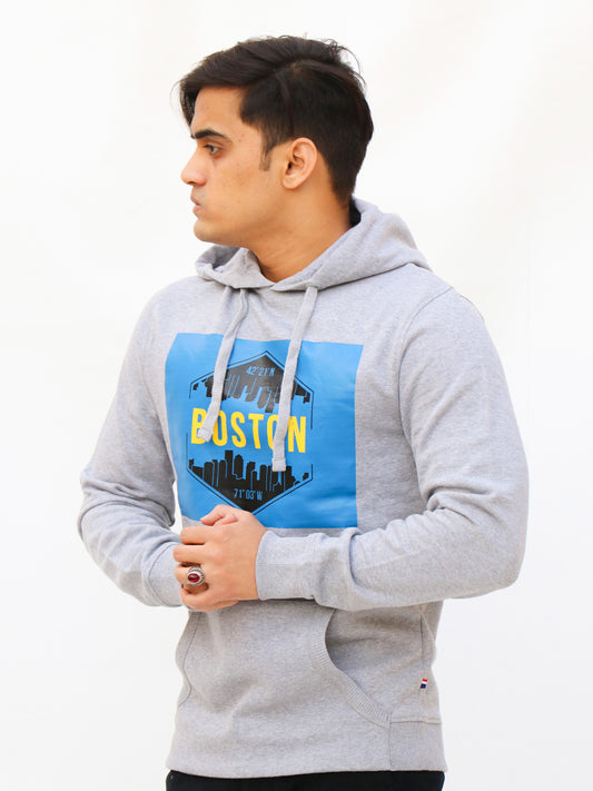 Men's Pullover Hoodie Boston Grey