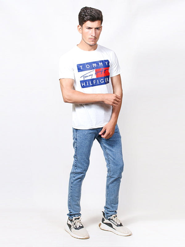MM Men's Printed T-Shirt TOM White