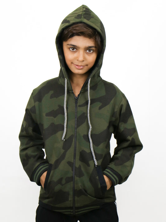 Kids Upper 2 Yrs - 9 Yrs Textured Army Green