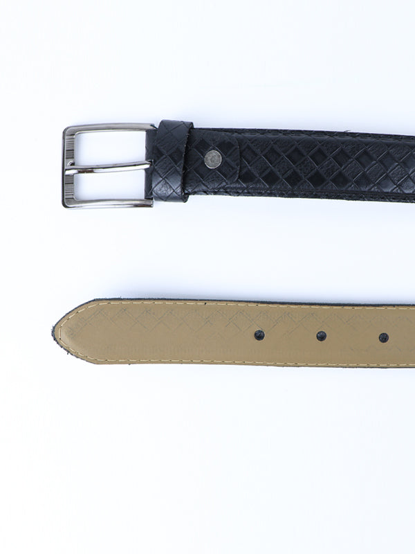 Flex Faux Snake Skin Leather Belt for Men Black