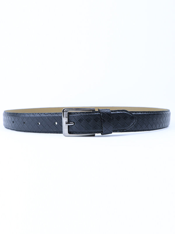Flex Faux Snake Skin Leather Belt for Men Black