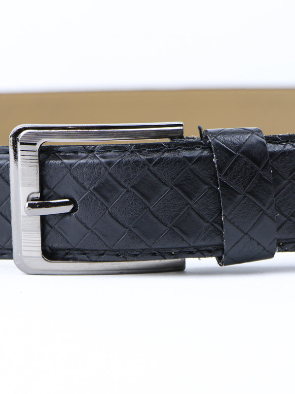 Flex Faux Snake Skin Leather Belt for Men Black