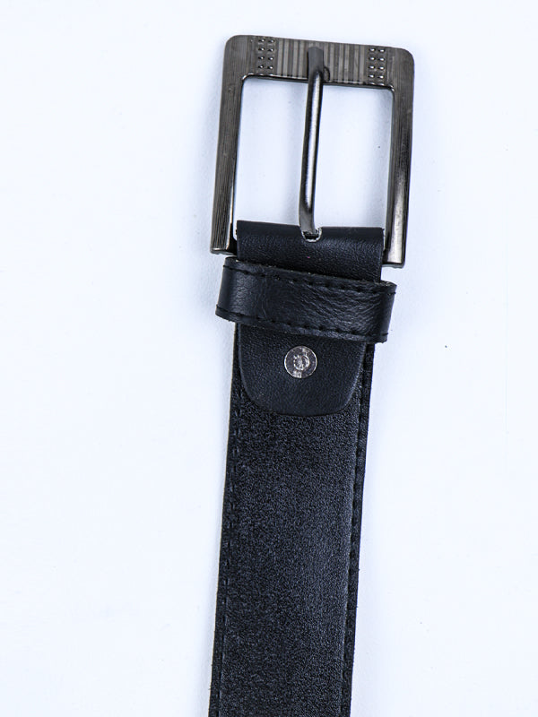 Faux Leather Belt for Men Shining Black