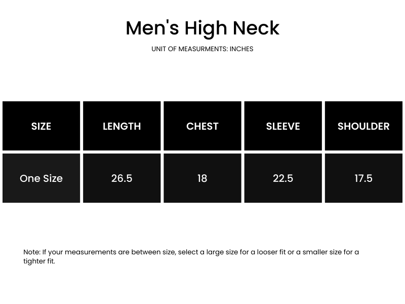 Men's Plain High Neck White