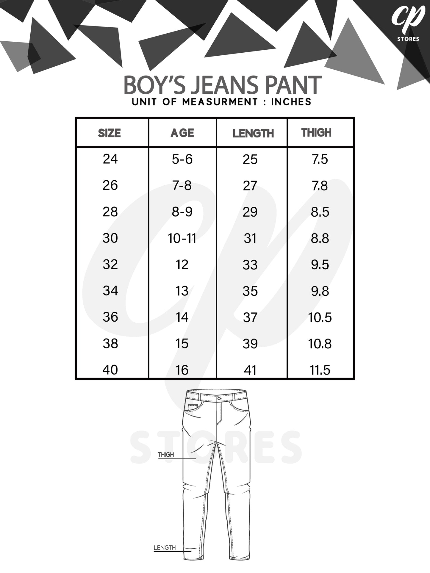 Boys Stretchable Jeans 5Yrs - 15Yrs Black