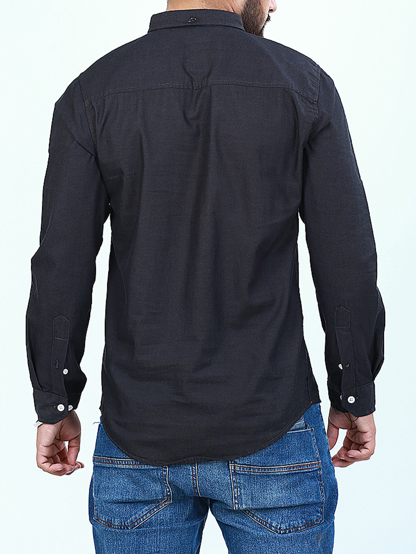 HG Men's Chambray Casual Shirt Black