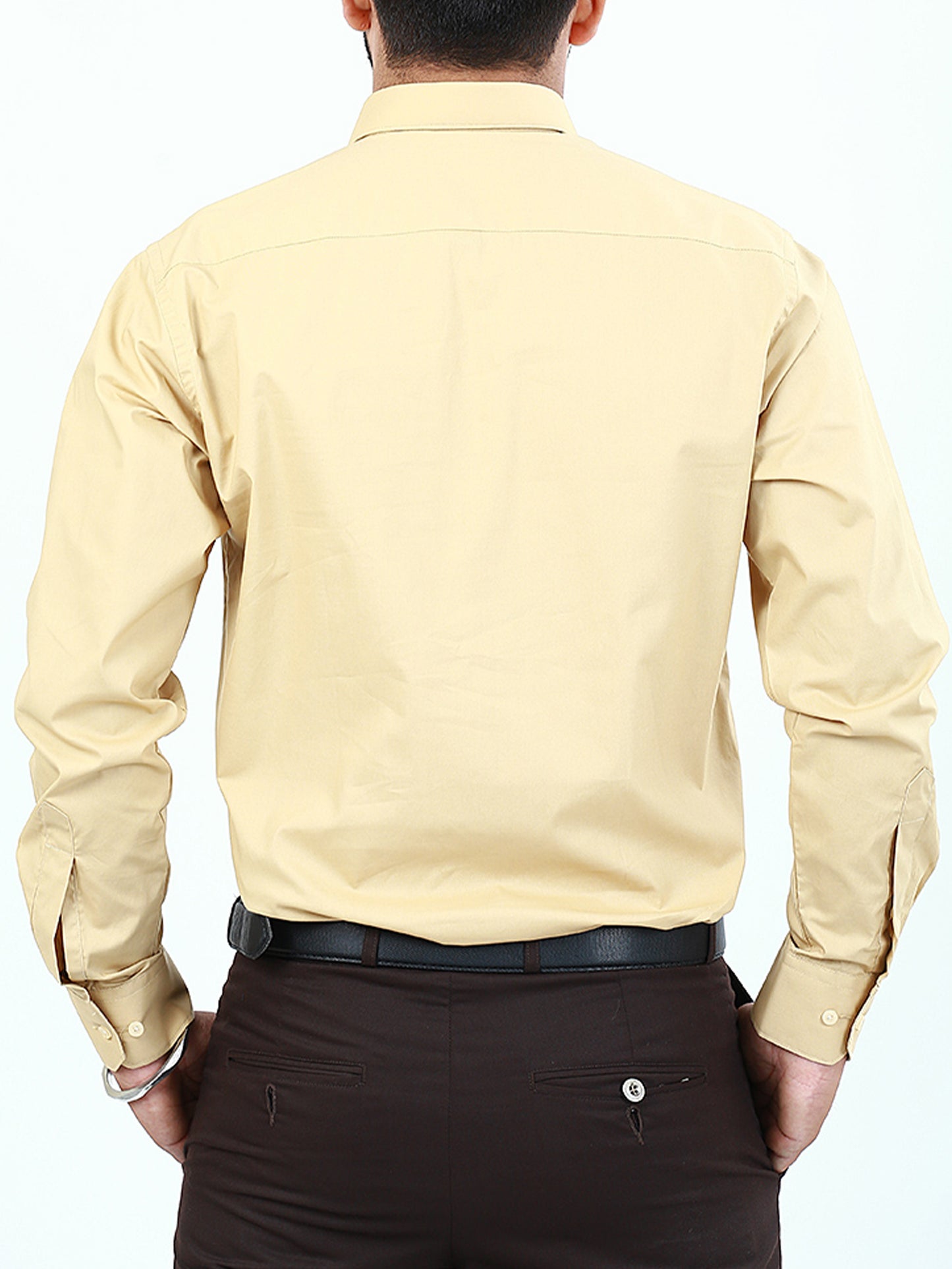 MFS06 Men's Formal Dress Shirt Plain Fawn
