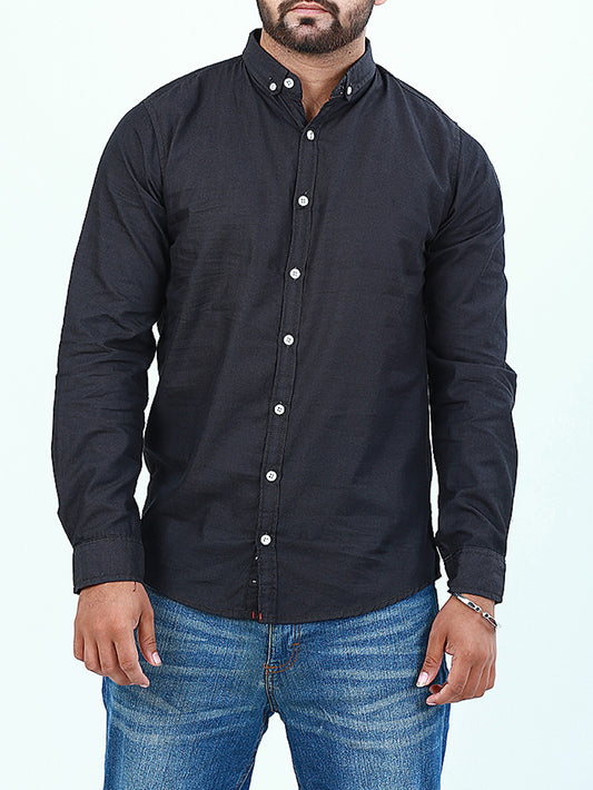 Men's Chambray Casual Shirt Black